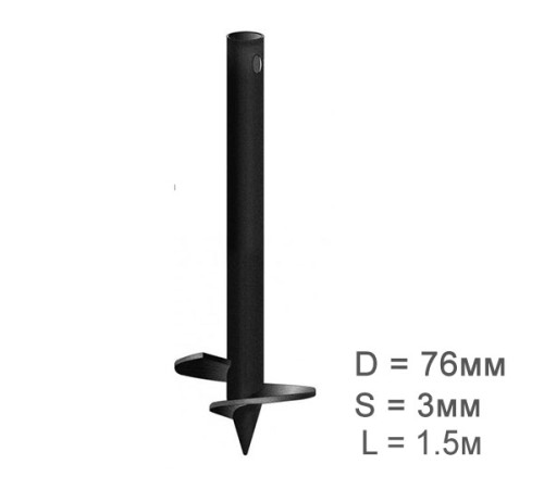 Купить Свая винтовая 76х3мм, длиной 2м
